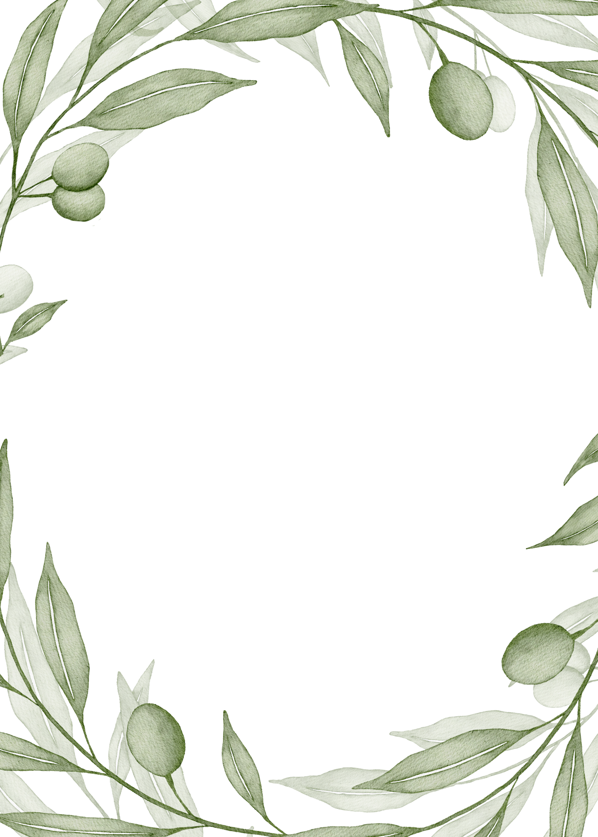 Round Frame made of Green Leaves Cutout